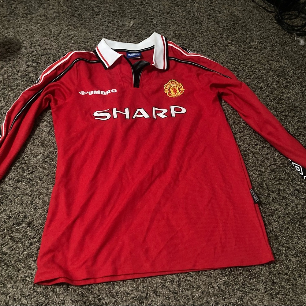 Manchester United David Beckham Jersey Men’s Large Long Sleeve Vintage soccer